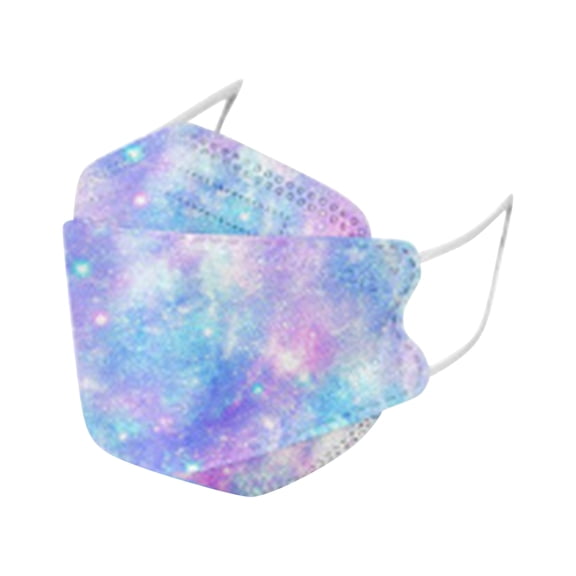 Kf94 Mask Pastel Galaxy Print 3D Disposable Protective Face Mask 10 Pack for Everyday Outdoor and Indoor Use