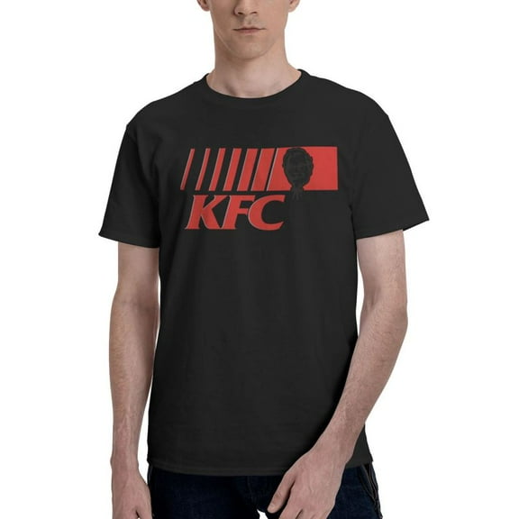 Kfc Logo Men'S Basic Short Sleeve T-Shirt Fashion Black Medium