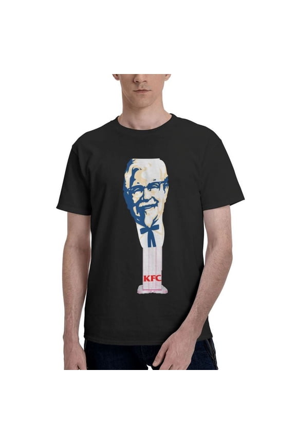 Kfc Logo Men'S Basic Short Sleeve T-Shirt Fashion Black Small