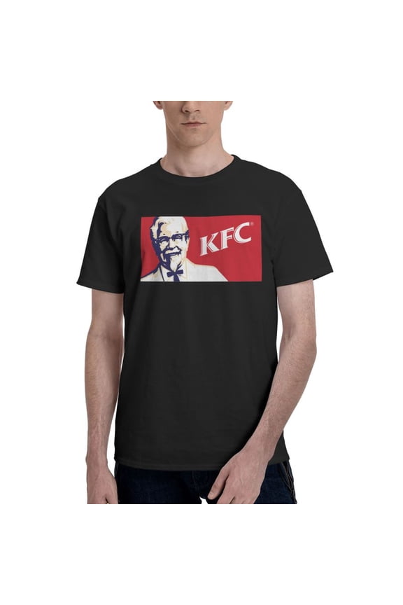 Kfc Logo Men'S Basic Short Sleeve T-Shirt Fashion Black Small