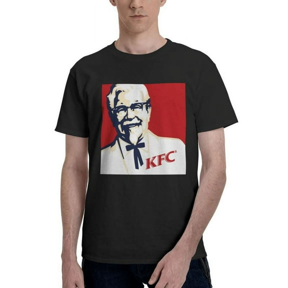 Kfc Logo Men'S Basic Short Sleeve T-Shirt Fashion Black Xx-Large