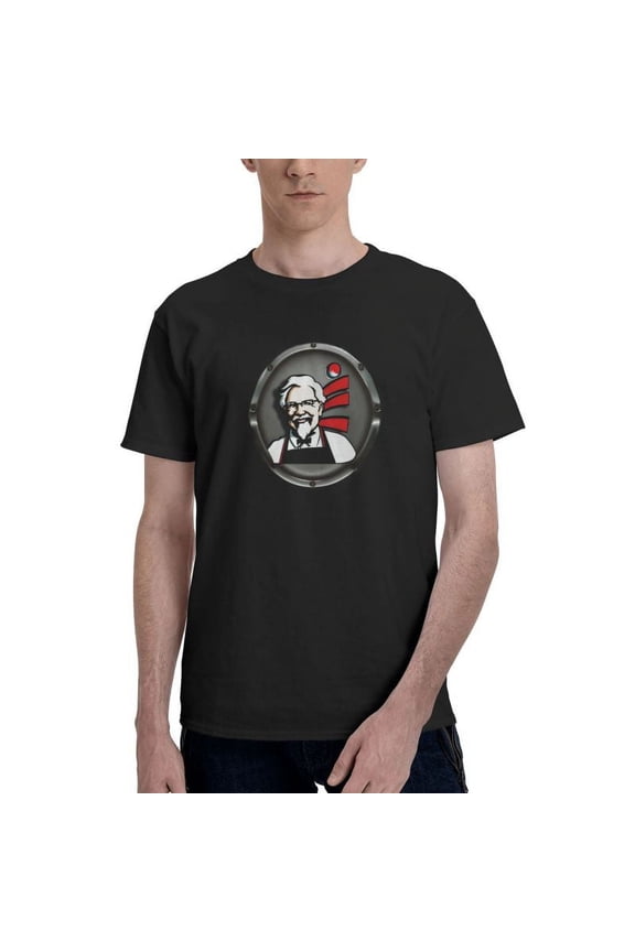 Kfc Logo Men'S Basic Short Sleeve T-Shirt Fashion Black Xx-Large