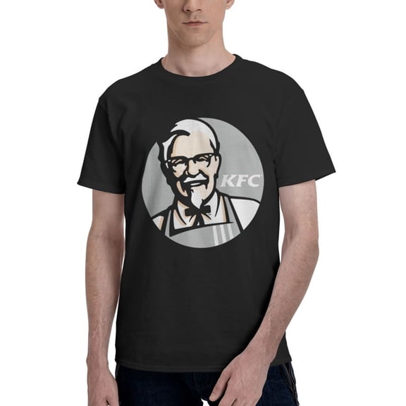 Kfc Logo Men'S Basic Short Sleeve T-Shirt Fashionable Black Large