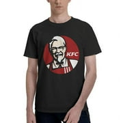 Kfc Logo MenS Basic Short Sleeve T-Shirt Fashionable Black Large