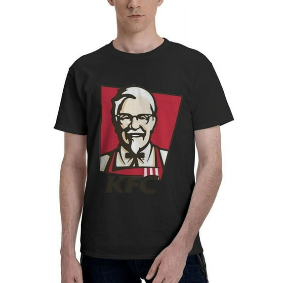 Kfc Logo Men'S Basic Short Sleeve T-Shirt Fashionable Black Small