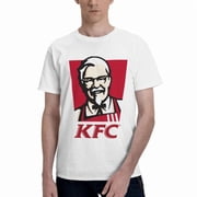 Kfc Logo MenS Basic Short Sleeve T-Shirt Fashionable White Large