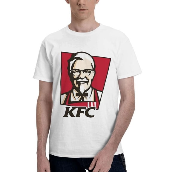 Kfc Logo Men'S Basic Short Sleeve T-Shirt Fashionable White Medium