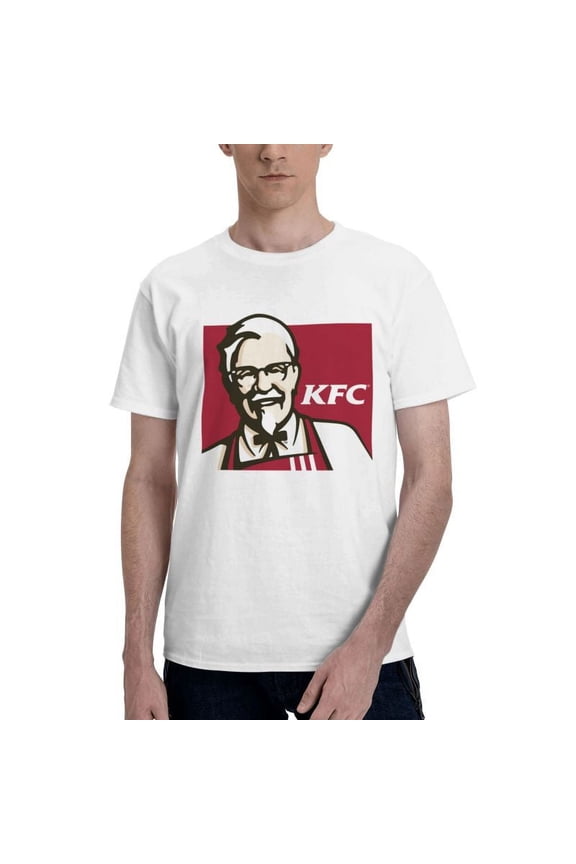 Kfc Logo Men'S Basic Short Sleeve T-Shirt Fashionable White X-Large