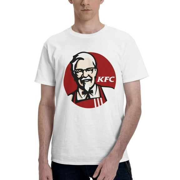 Kfc Logo Men'S Basic Short Sleeve T-Shirt Fashionable White Xx-Large