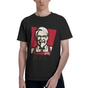 Kfc Logo MenS Basic Short Sleeve T-Shirt Vogue Black Xx-Large