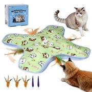 Kfonla Upgraded Cat Toys, Cat Toys for Indoor Adult Cats, Interactive Cat Toys with Moving Concealed Feathers, Motion Activated
