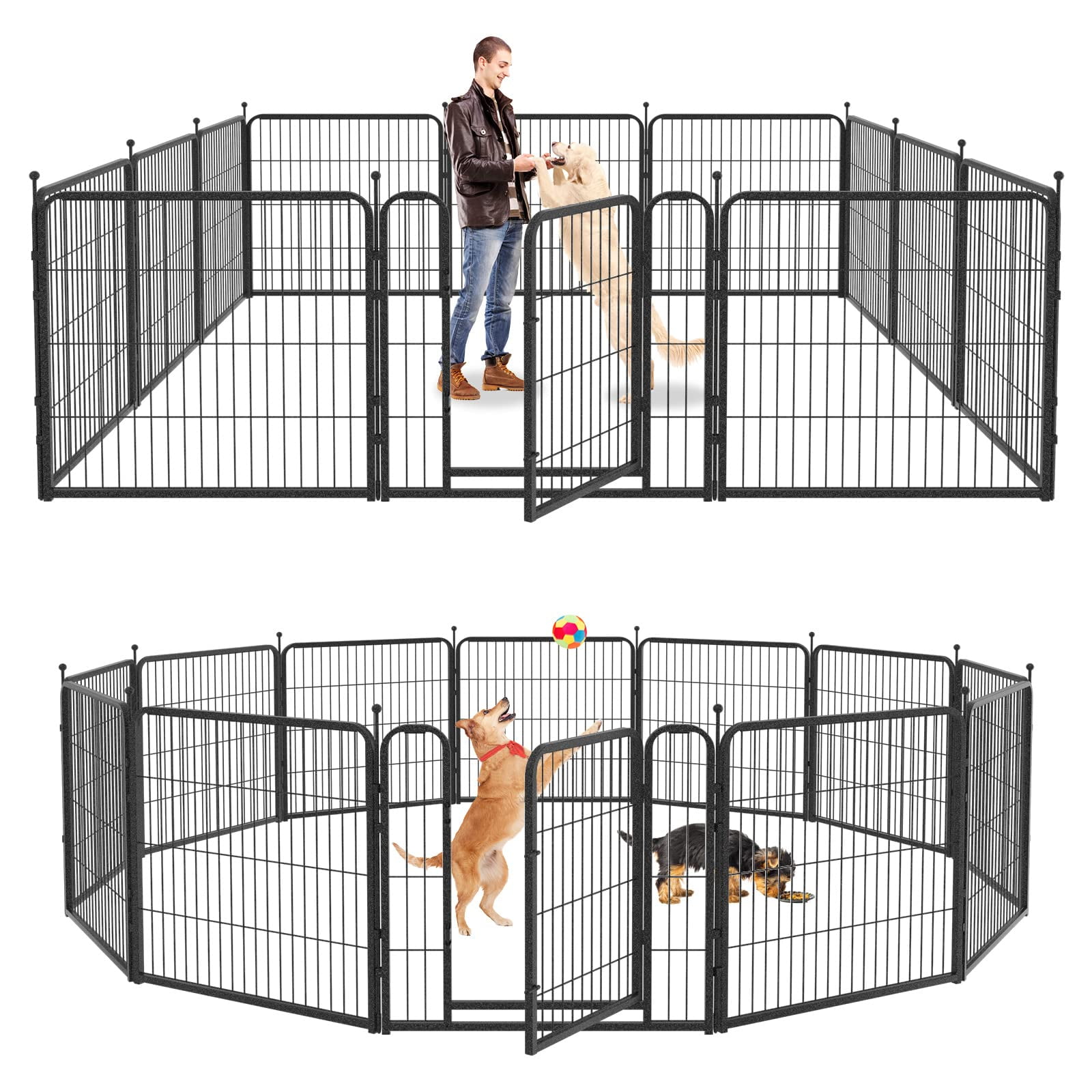 Kfvigoho Dog Playpen Outdoor 12 Panels 40" Height Heavy Duty Dog Pen Puppy Playpen AntiRust