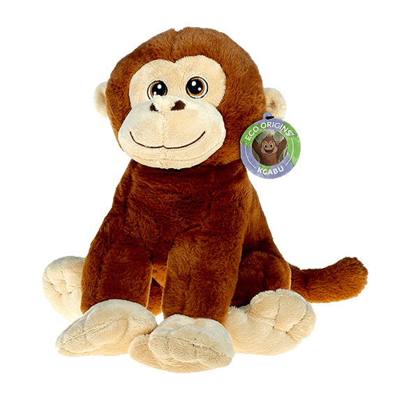 Kgabu the Monkey Eco 8 Inch Plush Stuffed Animal Toy, Soft Sustainable Companion