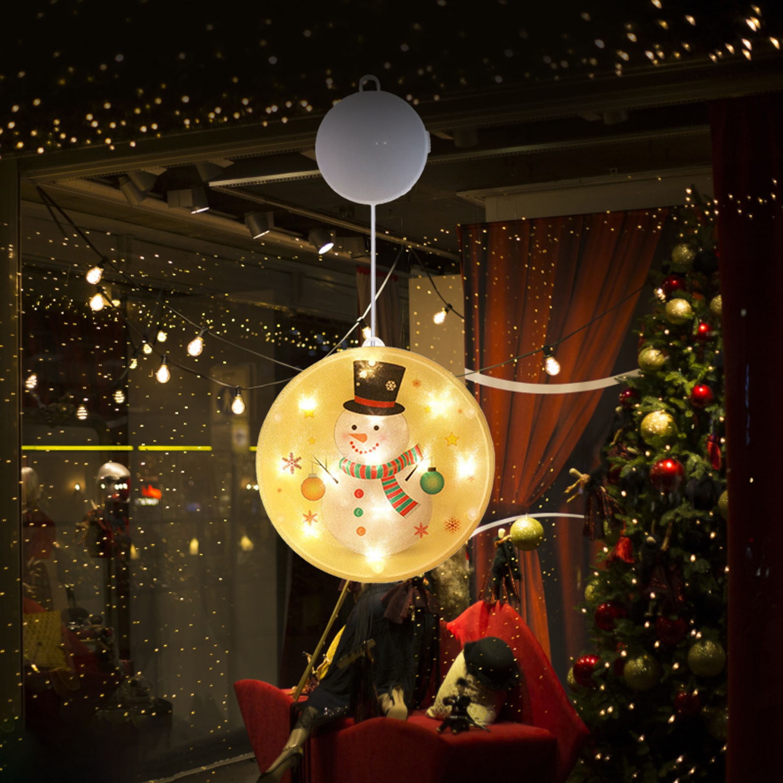 Kgfrsd Clearance Items! Hanging Decor,Battery Powered Christmas Window