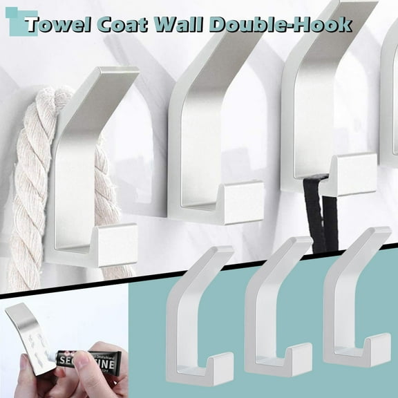 Kgfrsd Command Hooks,Hat Organizer,Punch-free Heavy Duty Adhesive Hooks Hold Towel Coat Wall Double Hooks,Hat Rack,Hooks for Hanging,Suction Cup Hooks