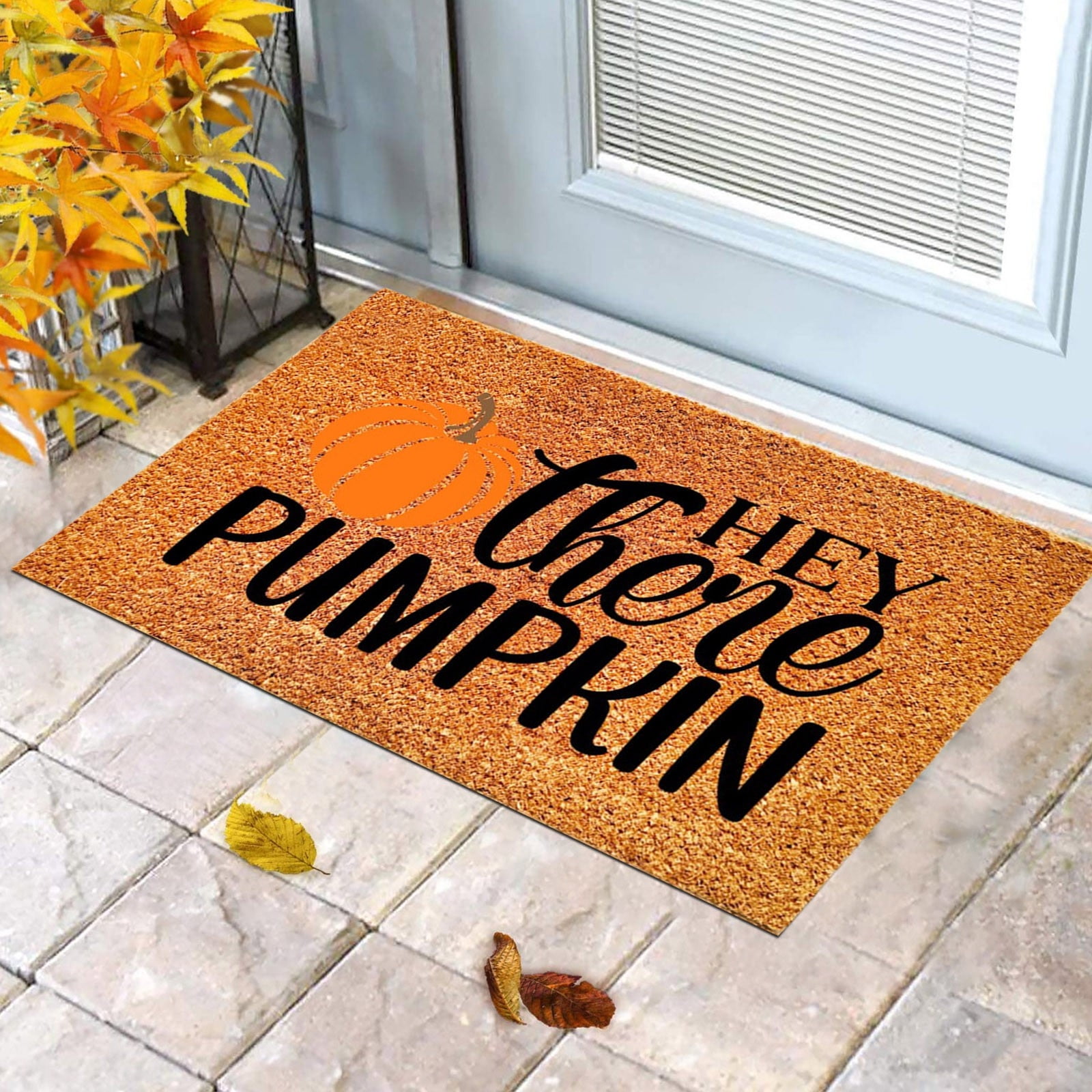Kgfrsd Door Mat Entryway Rug Pumpkin Doormat Pumpkin Decor Funny Door