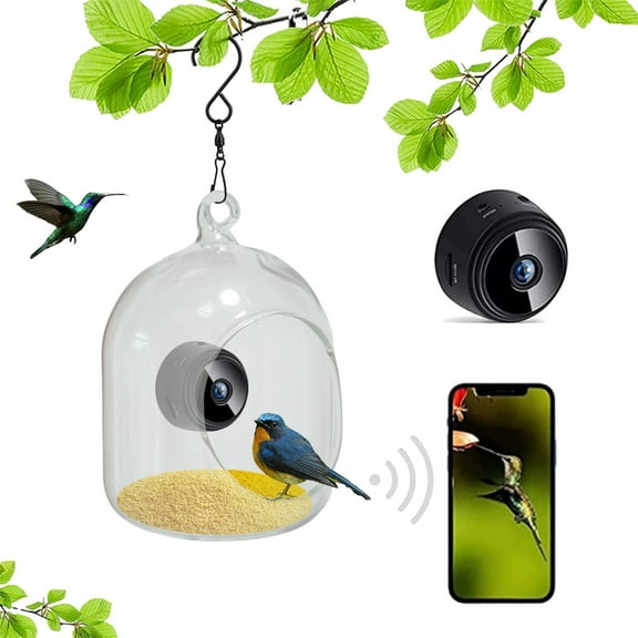 Kgfrsd Hummingbird Feeders for Outdoors,Bird Feeder,2024 New Pet Smart Bird Feeder Outdoor Real Time Bird Feeder With 1080P Camera Wifi Connection,Window Bird Feeder,Bird Houses for Outside