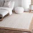 thumbnail image 1 of Kh Handloom Handmade Braided Natural Jute and Inner White Floor Area Rug, Scalloped Rug, Floor Carpet Rug…, 1 of 5