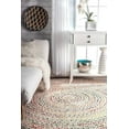 thumbnail image 1 of Kh Handloom Handmade Hand Braided Ivory Cotton Round Floor Area Rug,Floor Carpet Rug 9 x 9 Feet, 1 of 5