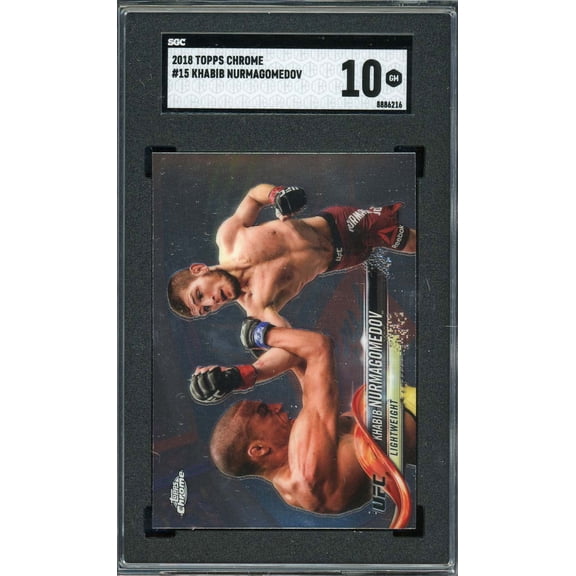Khabib Nurmagomedov 2019 Topps Chrome UFC Card #15 Graded SGC 10
