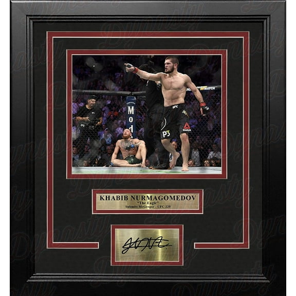 Khabib Nurmagomedov Crushes McGregor Framed UFC Photo with Engraved Autograph