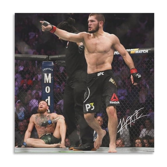 Khabib Nurmagomedov Poster Boxer Art Posters Wall Art Canvas Print Home Decoration Canvas Wall Art Poster Decorative Bedroom Modern Home Print Picture Artworks Posters 28x28inch(70x70cm)