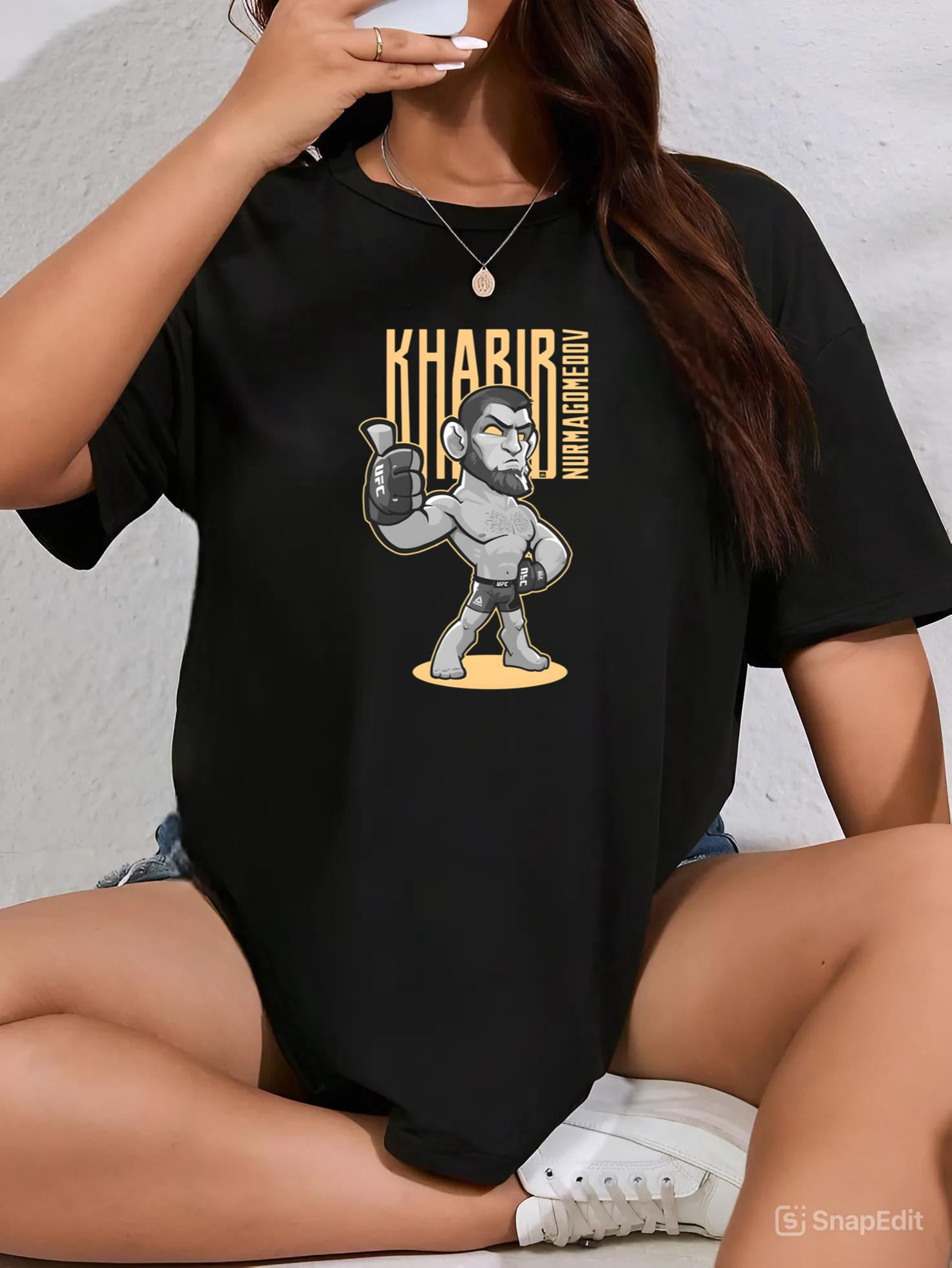 T-shirt Homme Khabib Nurmagomedov Noir - 100% Coton, Coupe Classique, Cadeau Sport MMA