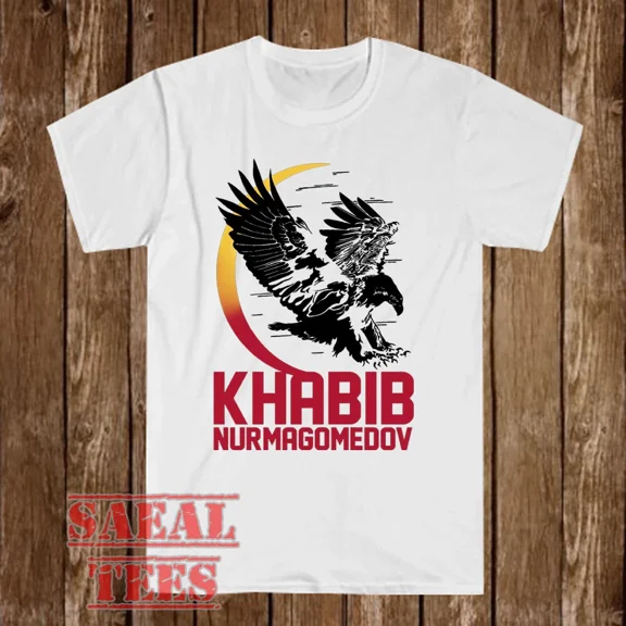 Khabib Nurmagomedov The Eagle Russian Men's White T-Shirt Size S-5XL