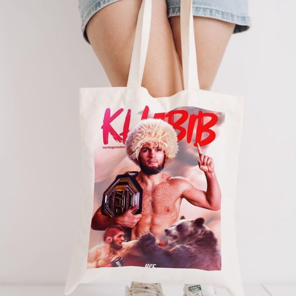 Khabib Nurmagomedov canvas Tote Bag.13.8 x 15.8 inches35x40cm