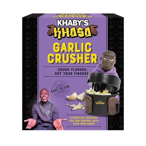 Khaby Lame Garlic Press Kitchen Crusher Mincer, Easy to Use Twister, Black