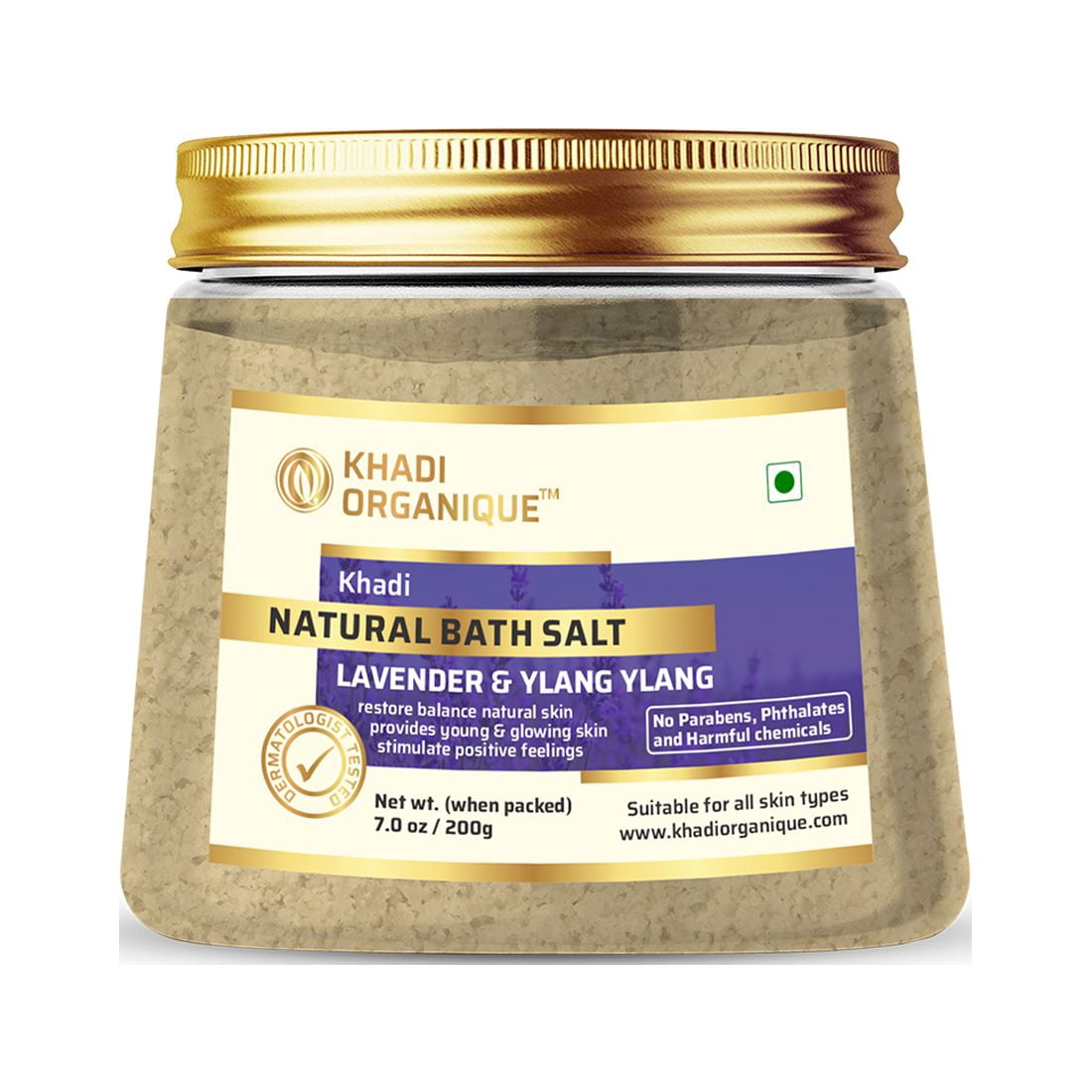 Khadi Organique Natural Lavender & Ylang Ylang Bath Salt 200 gm