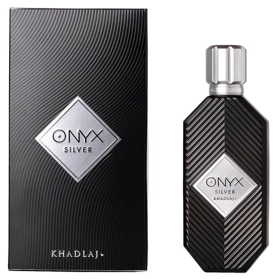 Khadlaj Onyx Silver Eau de Parfum Spray Long-Lasting Fragrance for Men, 3.4 Ounce