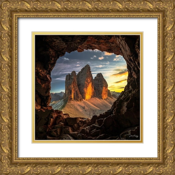 Khafagy, Sadek 26x26 Gold Ornate Wood Framed with Double Matting Museum Art Print Titled - Window of Beautiful Sunset