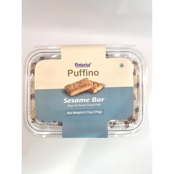 Khajurico Sesame Bar Puffino Crispy and Flaky 10 Count 175gm