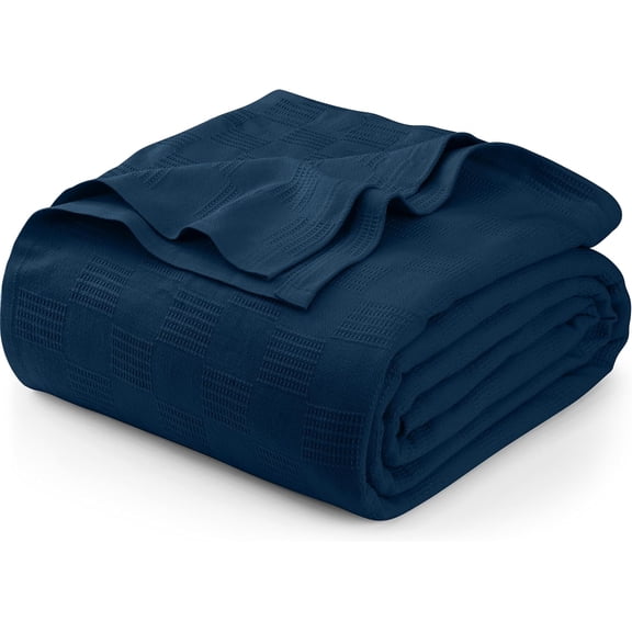 Khaki 100% Cotton Blanket [Throw Size - 60x50 Inch] 350GSM Lightweight, Soft and Breathable Thermal Blanket for All Seasons