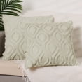 thumbnail image 1 of REGALWOVEN Set of 2 Shaggy Plush Throw Pillow Covers Couch Pillow Covers for Home Khaki-2 18" x 18", 1 of 6