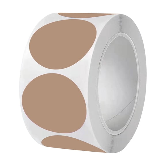 Khaki 500-Piece 1-Inch Colored Dot Stickers For Decoration, Adhesive Labels For Craft Scrapbooking, Multi-Use Marking Dots For Organizing