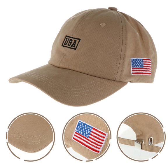 ELAYARD Fashion Khaki Baseball Hat with Independence Day Embroidery Perfect for Outdoor Sports