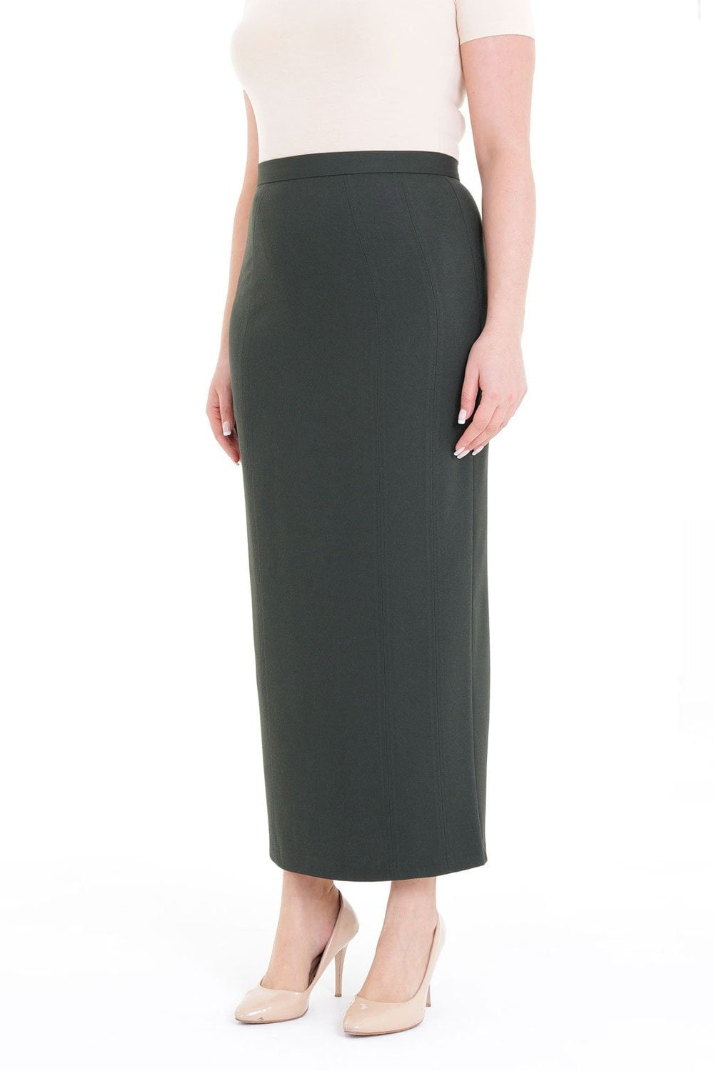 Plus size khaki full cheap skirt