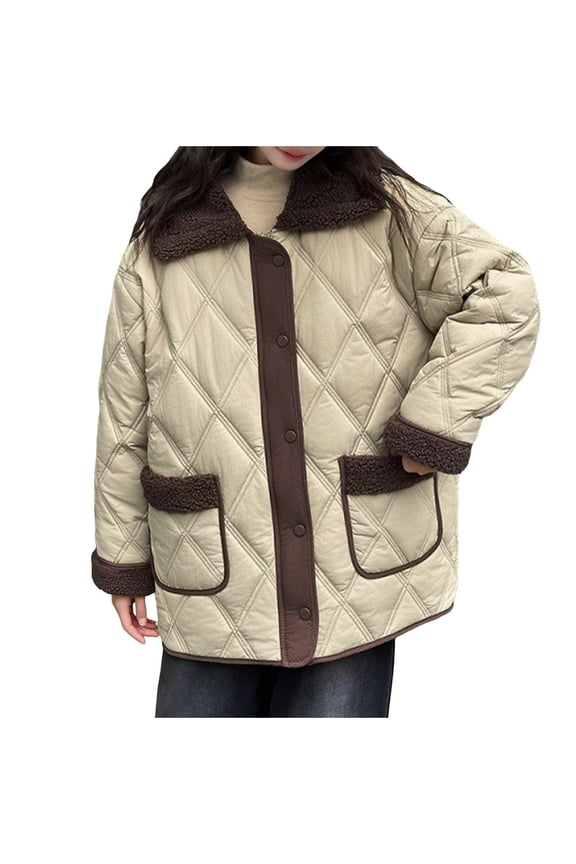 Khaki Baby Kids Girl Boy High Neck Spandex Lounge Padded Jacket Coat for Kid Thermal Thick Hooded Fall Winter 2025 Soft Comfy Clothing Regular Fit Country Concert Y2K 5 Years