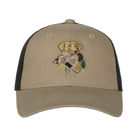 Outdoor Cap Duck Hunting Hat - Cotton Trucker Cap for Men, Mesh Back, One Size, Khaki/Black