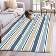 thumbnail image 1 of Khaki Blue Striped Area Rug 4x6 Washable Rug Non Slip Farmhouse Stripes Modern Abstract Art Large Area Rug Indoor Floor Carpet for Entryway Bedroom Kitchen Living Room Home Office Dining Room Nursery, 1 of 8