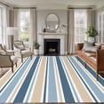 thumbnail image 1 of Khaki Blue Striped Area Rug 6x9 Washable Rug Non Slip Farmhouse Stripes Modern Abstract Art Large Area Rug Soft Stainresistant Indoor Floor Carpet for Living Room Bedroom Home Office Dining Room, 1 of 8
