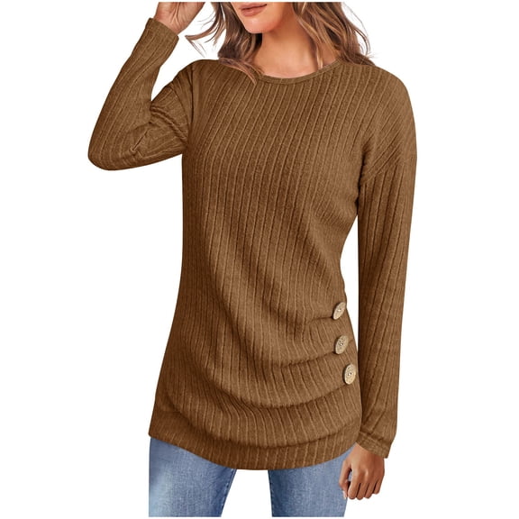 Khaki Boat Neck Spandex Shirts for Women Fall Summer Long Sleeve Crochet Striped Plain Tops Shirt Blouses Ladies 2025 Clothing Regular Fit Y2K M