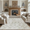 thumbnail image 1 of Khaki Boho 6x9 Area Rugs, Washable Kitchen Entry Rug Non Slip, Ultra Soft Print Distressed Geometric Low-Pile Throw Carpet for Bedroom Nursery Dorm Decor, 1 of 6