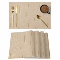 thumbnail image 1 of Khaki Boho Placemats Set of 4, Middle Century Modern Abstract Art Placemats for Dining Table, Place Mats for Kitchen Tabletop, Waterproof Wipeable Dining Table Mats Set, 1 of 9