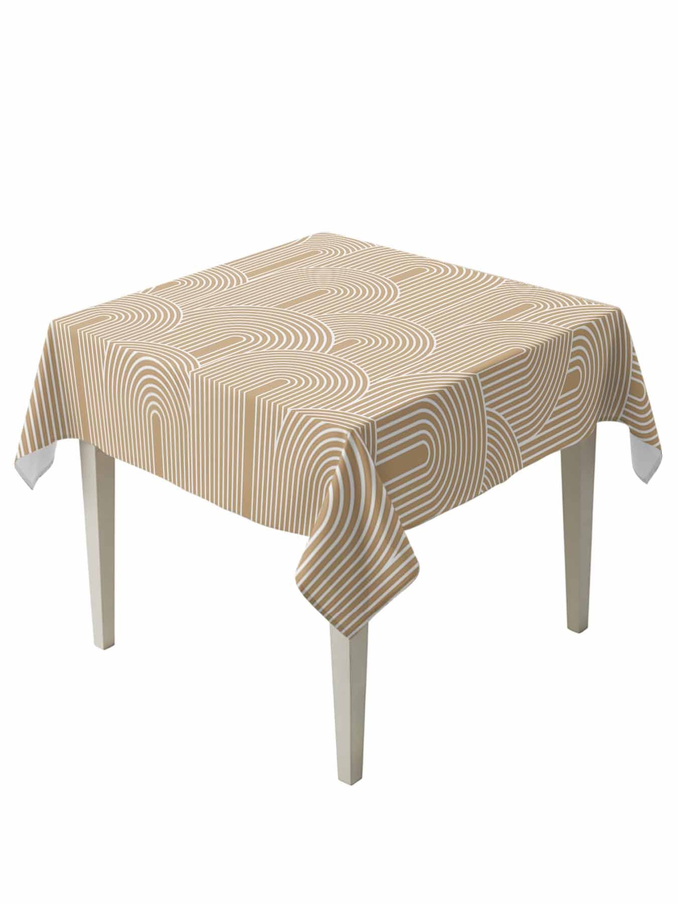 Khaki Boho Suqare Tablecloth - 54 x 54 Inch, Middle Century Modern ...