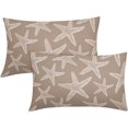 thumbnail image 1 of Khaki Brown Starfish Beach Lumbar Pillow Covers 12X20 Inch Summer Nautical Coastal Ocean Decorative Pillow Cases Set of 2 Throw Pillows Seasonal Home Decor for Sofa Couch Cushion Outdoor, 1 of 6