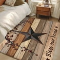 thumbnail image 1 of Khaki Brown Texas Star 2.7x5 Area Rugs, Retro Country Star Farmhouse Wooden Non-Skid Rubber Backing Large Rectangle Rugs - Living Room Bedroom Home Office, Indoor Floor Mat Carpets Washable Rug, 1 of 9