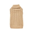 thumbnail image 1 of Khaki Cable Knit Dog Sweater - Two-Legged Design, Stretchy Fabric, Solid Color, Comfortable Fit, L Size - For Teddy Dogs, Bichon Frise Dogs, Small Breed Dogs, 1 of 6